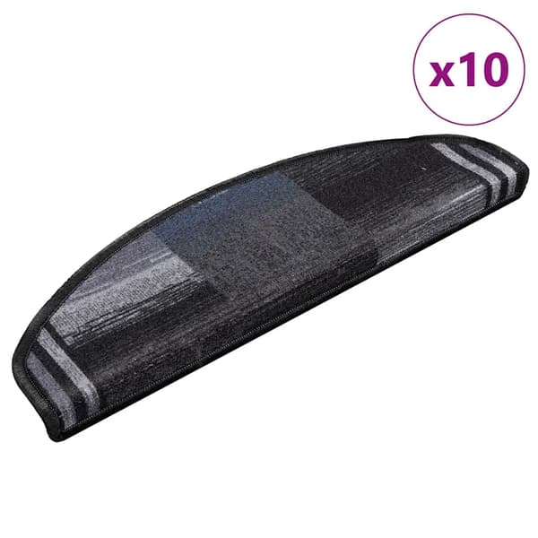 vidaXL selvklæbende trappetrin 10 stk. 65x21x4cm sort og grå