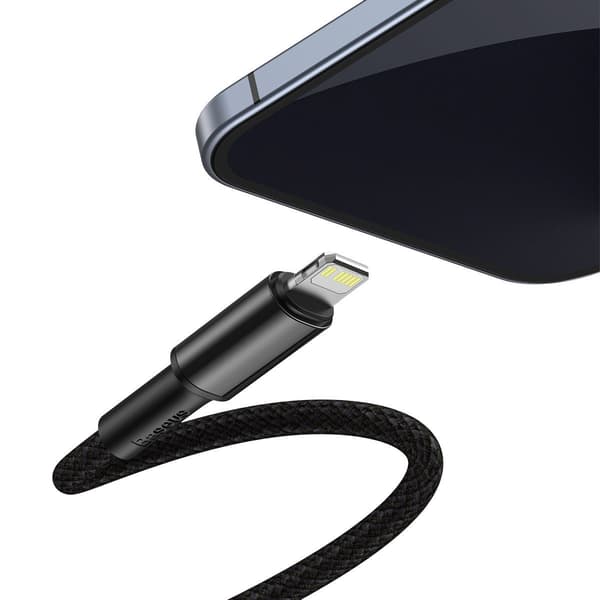 Baseus Højdensitetsflettet USB-C til Lightning-kabel, 20W, 5A, PD, 2m (sort)