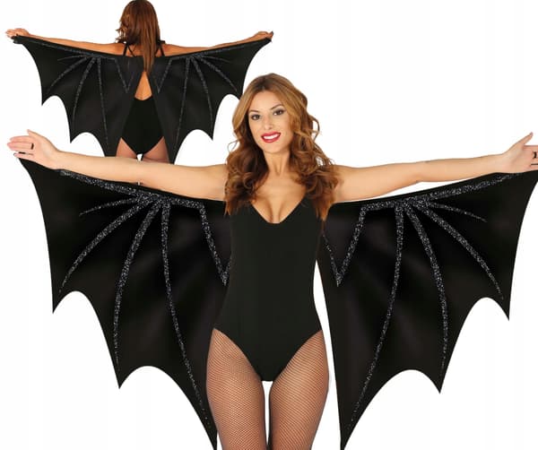 Kostymkappa fladdermuvsvingar svart vampyr Halloween karneval