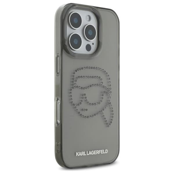 Karl Lagerfeld IML Rhinestones Karl Head - Etui til iPhone 16 Pro Max (Sort)