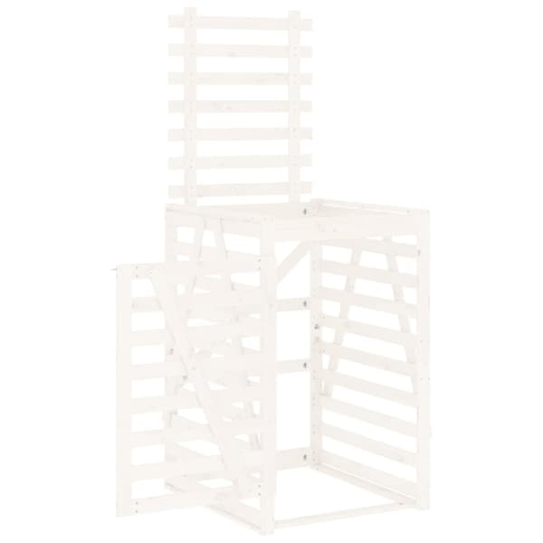 vidaXL Papperskorgskåp vit 84x90x128,5 cm furu