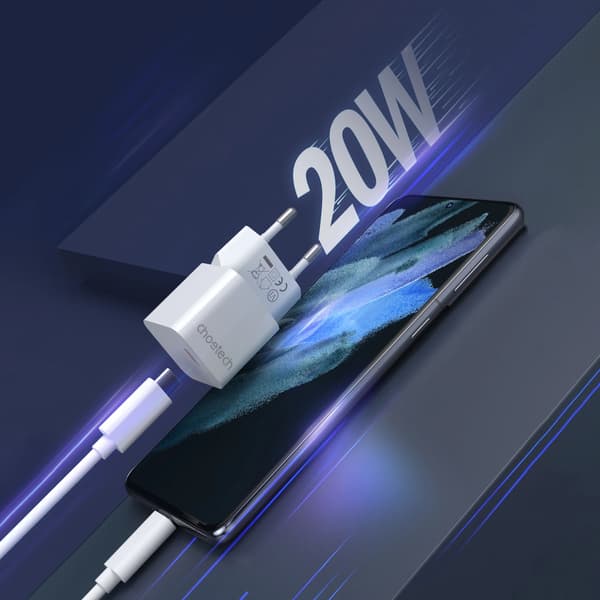 Choetech PD5010 USB-C 20W Vægoplader - Hvid