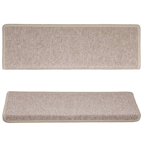 vidaXL trappemåtter 15 stk. 65x21x4 cm taupe rektangulær kant