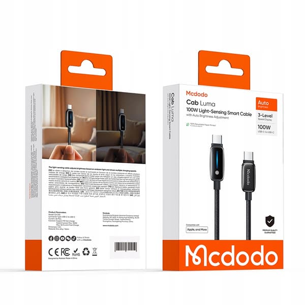 MCDODO LADDNINGSKABEL USB-C SNABBLADDNING FÖR IPHONE USB TYP C 1M 100W