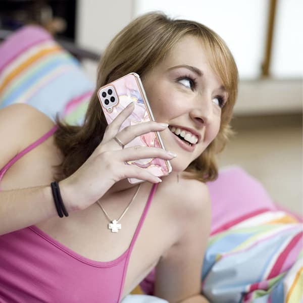 PINKET MARMORETUIL TIL SAMSUNG GALAXY A22