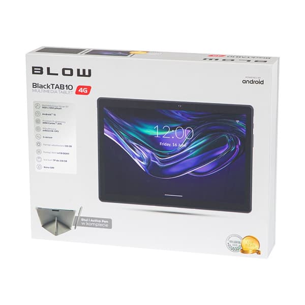 BLOW BLACKTAB10 -tabletti, 10.1", 4 Gt RAM, 128 Gt, 4G LTE, musta