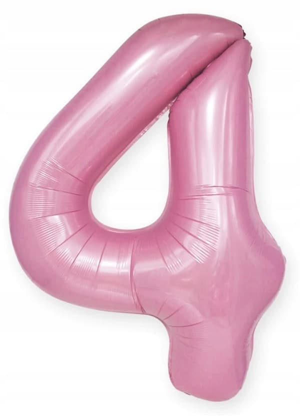 Folieballon nummer 4 FIRE pink pastel 100 cm