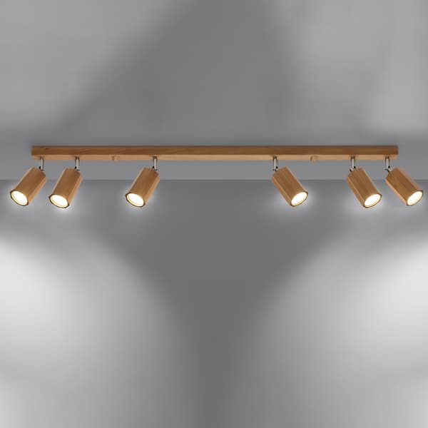LEHDO loftslampe 6 GU10 TRÆ EG LUMILO 10.123.32