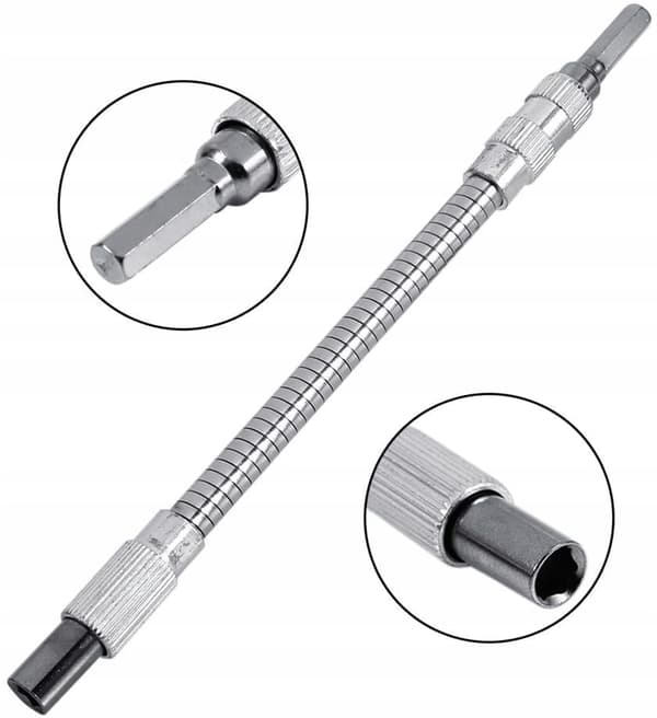 Flexibel bitförlängare 300mm 1/4 magnetisk