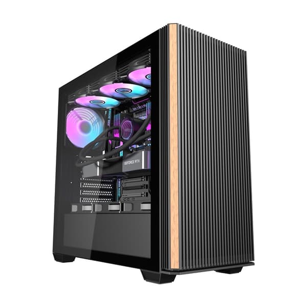 Darkflash DS900WS computerkabinet (sort) + 4 blæsere