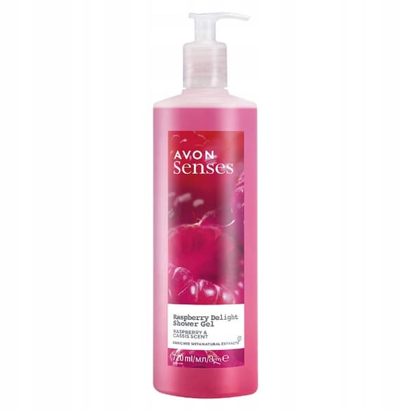 Avon Raspberry Delight -suihkugeeli vadelmalla ja mustaherukalla 720 ml