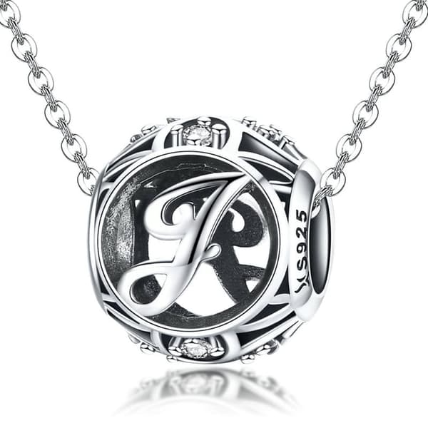 Bogstav J alfabet charm perle sølv 925