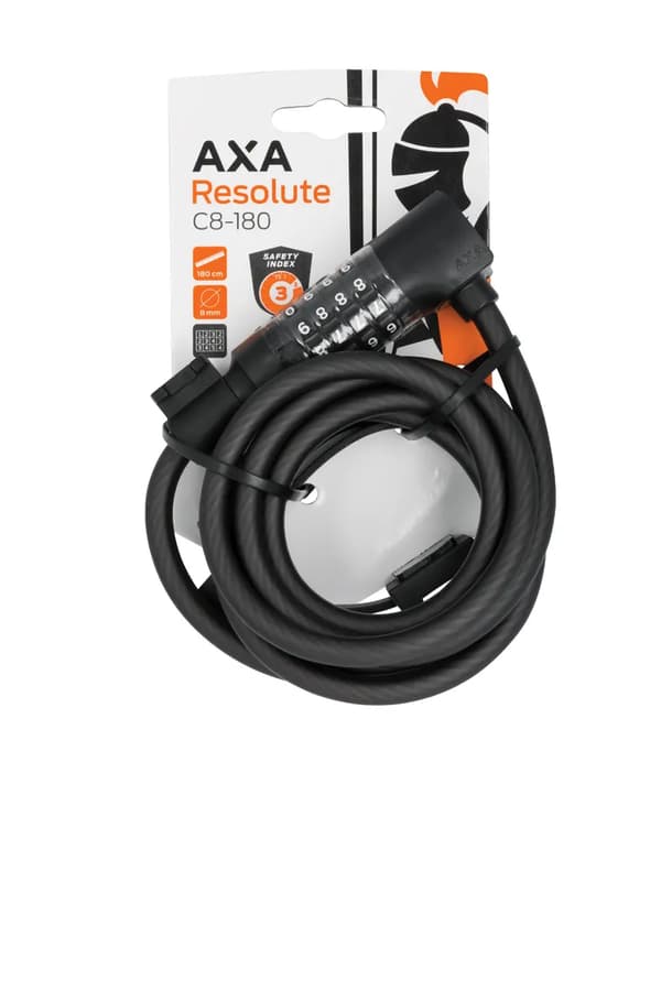 AXA Resolute 8-180 Cykellås med Kode 180cm/8mm