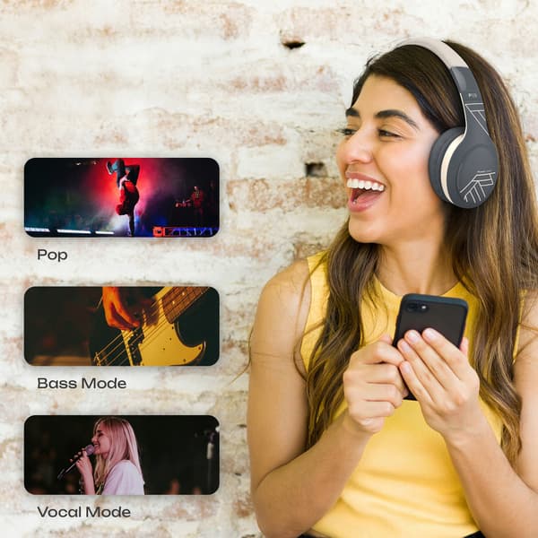 PowerLocus P19 Bluetooth-hovedtelefoner med 4 EQ-tilstande, 60 timer, foldbare med etui
