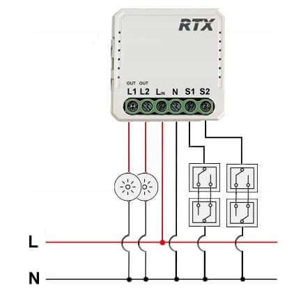 TUYA Smart RTX Eco 2OB WiFi-belysningsstyrmodul