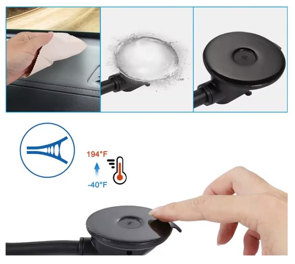 BILHOLDER TIL VINDU, COCKPIT, INSTRUMENTBRÆT, TABLET, TELEFON