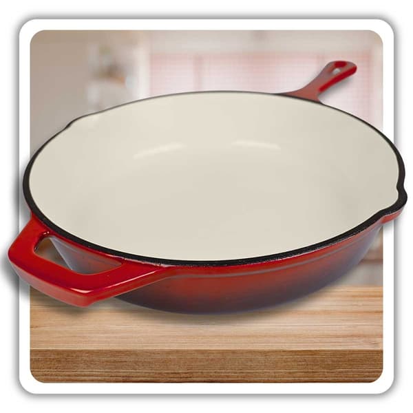 EMALJERAD GJUTJÄRNSPANNA 26CM HAGE RED
