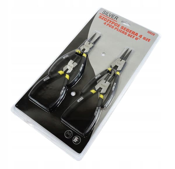 Set Seger-tänger för demontering av ringar CrV 4 st 6" 160mm 10529
