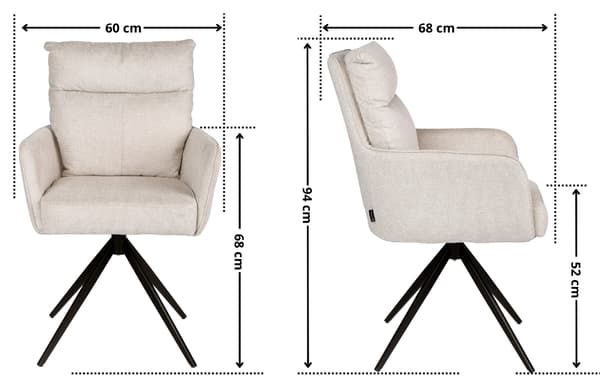 ELDO snurrstol klädd i beige tyg