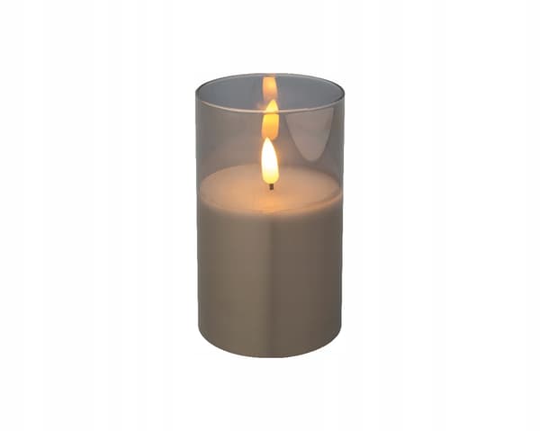 Dekorativ LED-lys i glas grå 12,5 cm