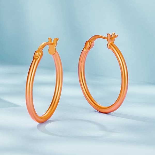 Silverörhängen, orange ringar, spännen i 925 silver