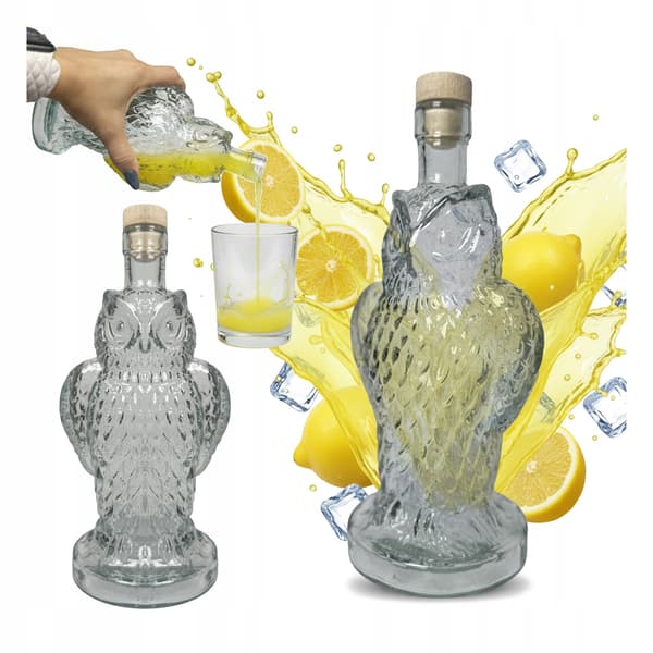 Glasflaske Owl 500ml Karaffel til Likør Gavelikør Vin