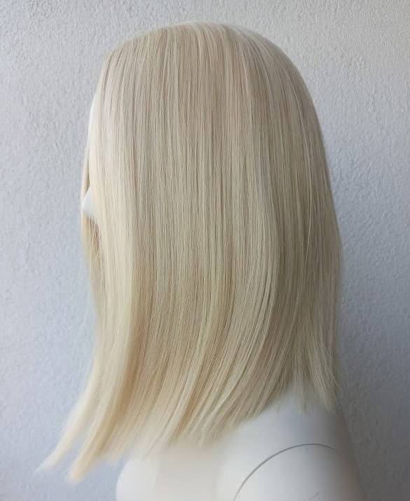 Paryk lys platinblond til skuldrene lang bob HR