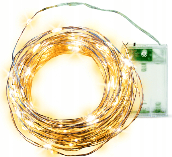 BATTERIDREVNE TRÅDLAMPER 100 LED VARM HVID 10M