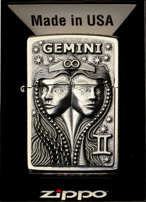 Zippo tænderbrinter zodiak tvillinger gave nr. 3