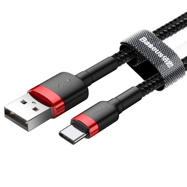 Baseus Cafule 3A USB till USB-C-kabel 1m (röd-svart)