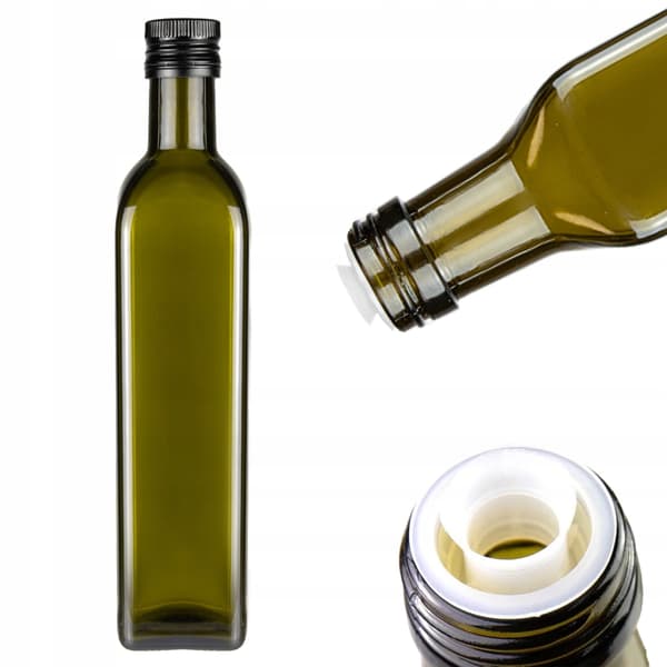 10x MARASCA 500ml flaskor med DISPENSER för olivolja
