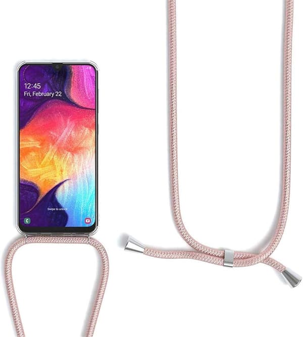 SILIKONEETUIS TIL SAMSUNG GALAXY NOTE 20 TRANSPARENT + LYSERØD LANYARD