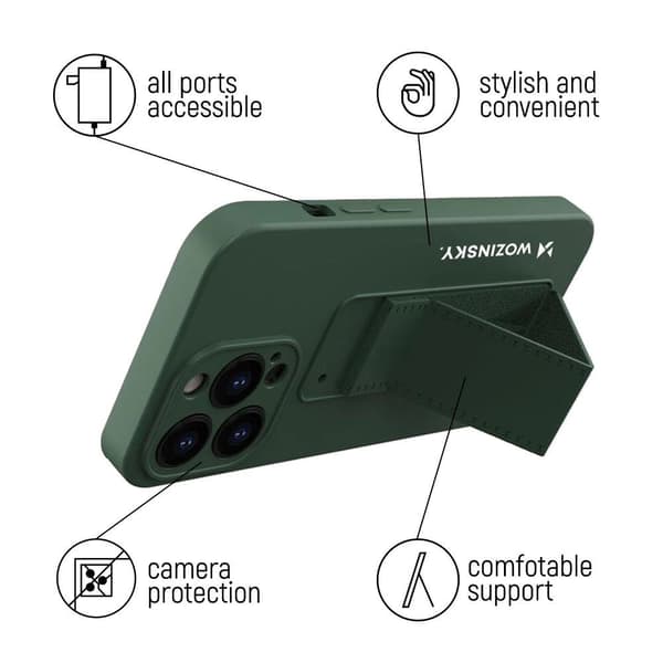 Wozinsky Kickstand Case silikonskal med stativ iPhone 12 Pro Max röd