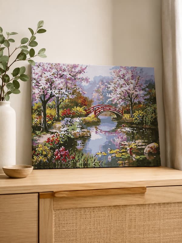 MÅLNING MED SIFFROR Tavlor för målning - Landskap, Spring Park 50x40 cm
