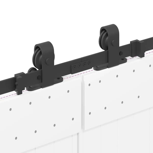 vidaXL Skjutdörrsinstallationssystem 305 cm stål svart