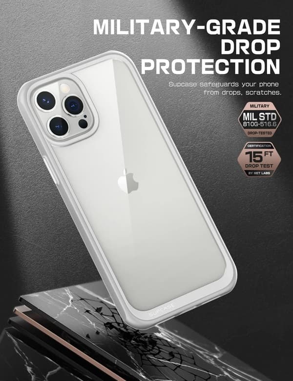 IPHONE 13 PRO 6,1' HYBRIDBAKSKAL GRÅTT SIDA