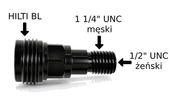 Adapter til boremaskine HILTI BL til 1 1/4" UNC (1/2") titanium