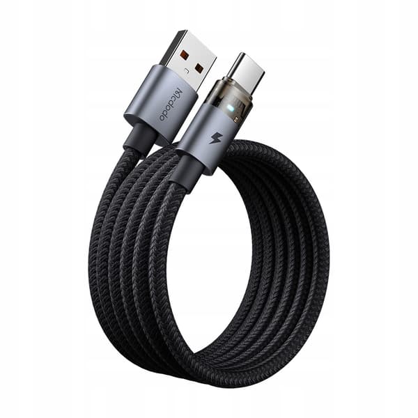 MCDODO KABEL USB-A USB-C SNABBLADDNING USB TYP C 6A 100W 1M LED SVART
