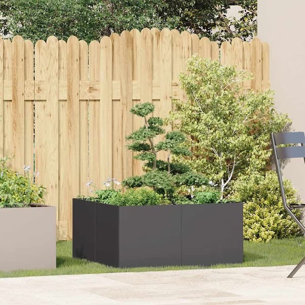 vidaXL urtepotte sort 80x80x40 cm koldvalset stål