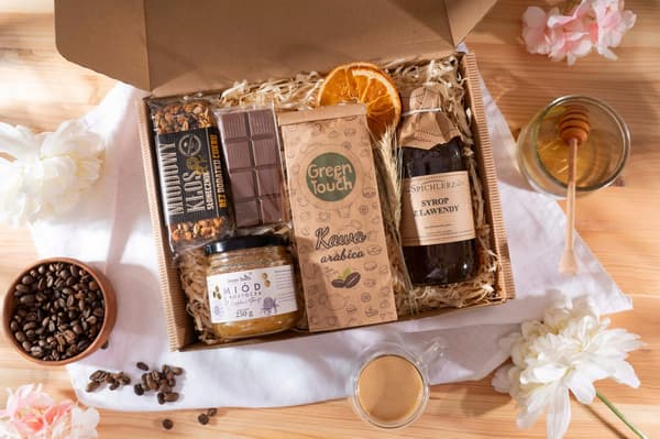 Korg Låda Present Present Souvenir Kaffe Sirap Choklad Honung Polsk Bar