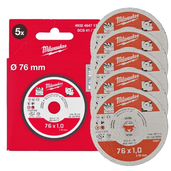 Milwaukee metallkapskiva 76 mm - 5 st.