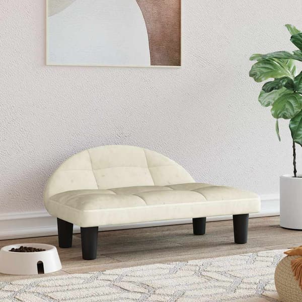 vidaXL Koiranpeti, Kermanvärinen, 70x52x30 cm, Sametti
