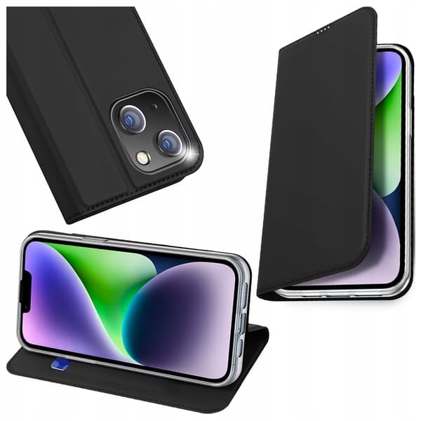 Dux Ducis Skin Pro iPhone 15 Plus Flip-cover med pung - Sort