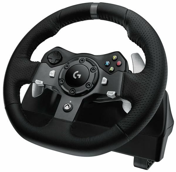 Logitech G920 Driving Force -setti (musta) + Astro A10 (valkoinen)