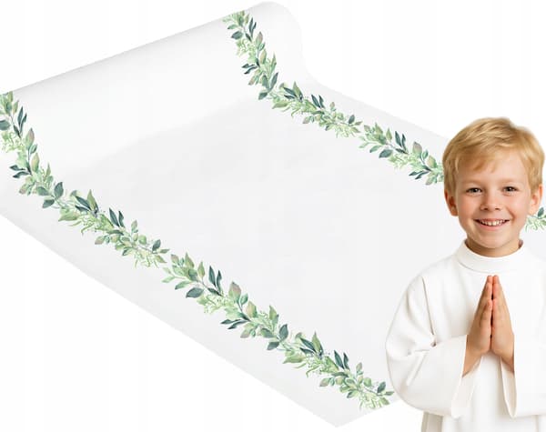 Bordlöpare Blad Eukalyptus Boho Bordsduk Nattvard Dop Bröllop 5m