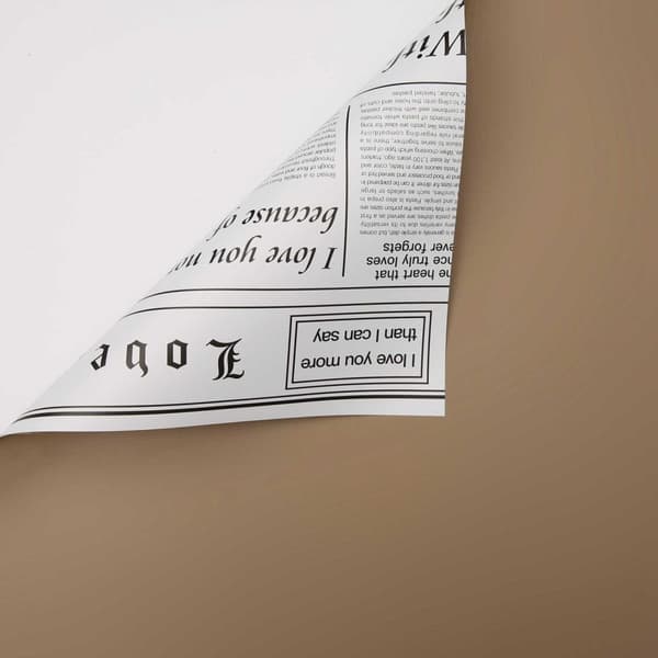 Blomfolie - Tidningspapper Kaffe + Vitt - Ark 58x58 cm - 20 st
