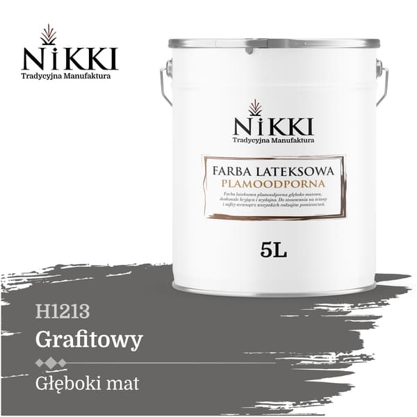Latexmaling pletresistent farve grå H1213 5L dyb mat