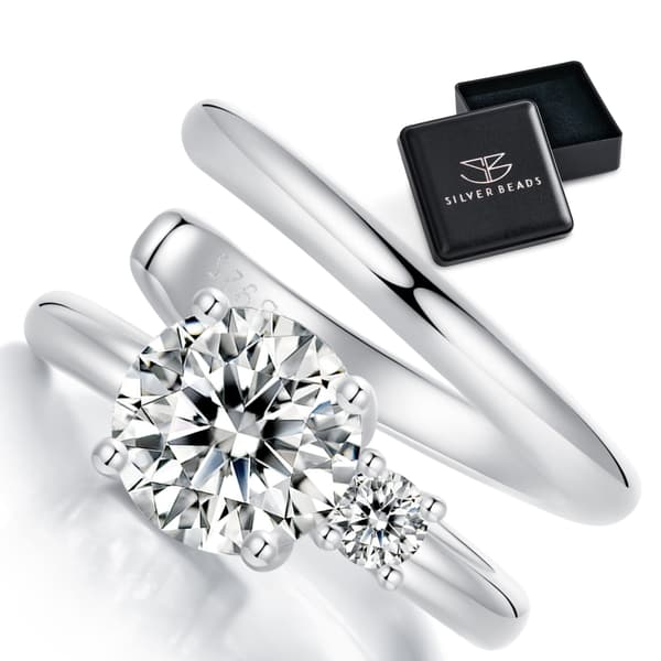 Sølvørering med moissanitter 0,5 ct 0,03 ct