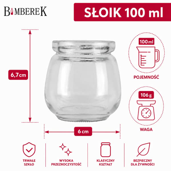 Behållare för desserter 100ml yoghurt honungspudding dessertburk 5 st slät