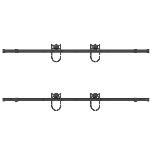 vidaXL skydedørsinstallationssystem 183 cm stål sort